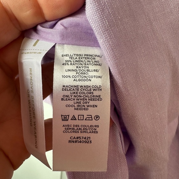 LOFT Women’s Button V-Neck Dress Orchid Flash Purple NWT (Size 0) - Picture 6 of 8